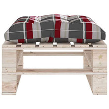vidaXL Pouf da Giardino Pallet Cuscino a Quadri Rosso Legno di Pino