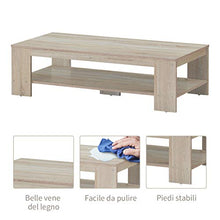 COSTWAY Tavolo da Divano, Tavolo da Salotto, Tavolino da caffè, 120 x 55 x 34 cm, Colore Naturale Legno