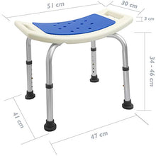 PrimeMatik Sgabello da Doccia ergonomico Antiscivolo Regolabile in Altezza Imbottito (kd08), Bianco, Taglia Unica