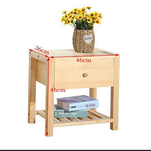RCLD Comodini Armadio di stoccaggio Comò Legno massello di Pino Legno + Pino (Color : Solid Wood Color, Size : 46 * 36 * 46cm)