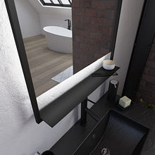 AURLANE Specchio da bagno LED auto-illuminante 60 x 80 cm - laccato nero opaco - FRAMED MIRROR LED