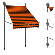 VidaXL - Tenda da sole retrattile, funzionamento manuale con LED, 100 cm, arancione e marrone