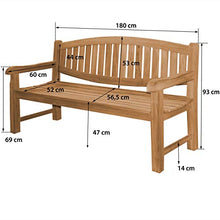 Bergamo - Panchina da parcheggio XXL, in legno massiccio di teak, extra forte