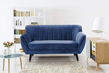 Mobilier Deco - Divano a 2 posti, in velluto, colore: Blu Louise