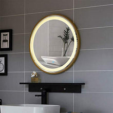 FGDSA Specchio da Bagno, Specchio da Trucco Rotondo in Stile Hollywoodiano, con Specchietto Illuminato da Parete con Luce Bianca (Colore: Oro, Dimensioni: 50 Cm)