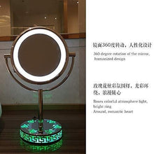 Specchi per il trucco del bagno Luci per specchio per il trucco a led 3x Specchio per il trucco del bagno Specchio per la rasatura Specchio da tavolo da appoggio per bellezza compatta Rotondo a 360 gr