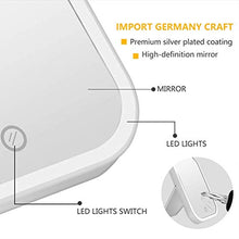 FHQCU Specchio per Il Trucco Illuminato, Specchio per Trucco Illuminato con Specchio Touch Screen Dimming Light Specchio per Trucco Portatile con Luce