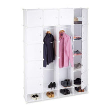 Relaxdays 10021977_49 Armadio Componibile, 18 Scomparti, Sistema a Incastro, Plastica, 145,145x200,3 cm, Bianco