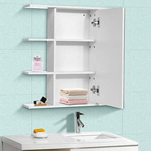 BXSZVOK Mobile Bagno 60x60Cm, Mobile Porta Cosmetici a 3 Strati con Specchio
