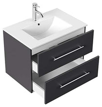 Set di mobili da bagno Firenze 70 2 parti antracite e armadio a specchio
