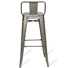 Santani Mobili - Sgabello in metallo, modello: Classic Tolix Style, forma ad L, ispirata al mondo industriale, dimensioni: 42,5 x 42,5 x 95 cm Grigio cristallo