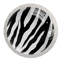 Maniglie per cassetti Manopole per cassetti Manopole rotonde Confezione da 4 per armadietto, cassetti, cassettiere, cassettiere ecc - stampa zebra