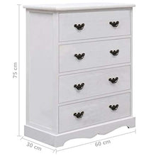 SKM Cassettiera Bianca 60x30x75 cm in Legno