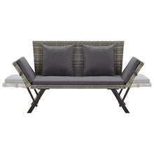 VidaXL - Panca da giardino con cuscini, 176 cm, in resina intrecciata