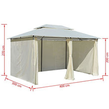 Tidyard Gazebo da Giardino con Tetto Areato, Gazebo da Esterno 4x3 m Bianco
