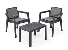Keter Emily Balcony Set, Set da Esterno con 2 Poltrone e Tavolino, Grafite