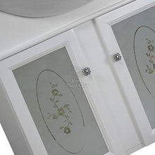 Shop Chic Mobile bagno bianco shabby da 75 cm con specchio applique e vetri decorato