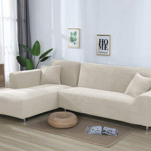 OKJK Copridivano 2 Pezzi Jacquard a Forma di L, copridivani angolari Elastici, per Divano Chaise Longue protettore Salotto Elasticizzato Antipolvere (White,235-300cm 235-300cm)