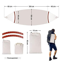 Sekey Amaca in Cotone per Giardino 210 × 150 cm, Amaca da Campeggio Ultraleggera con Borsa per Interno Esterni, capacità 300 kg, Beige