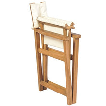 Tidyard Sedia da Regista Pieghevole in Legno Massello di Teak,Esterni Giardino Terrazza,Marrone e Crema 58 x 53 x 85 cm
