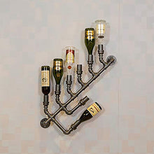 MoDi Wine Rack Retro Style Industriale Tubo di Acqua a Parete Vino Rack