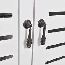 EBTOOLS - Armadietto da bagno con 2 ante e 3 ripiani superiori, in legno di albuquerque, bianco, 46 x 24 x 117,5 cm