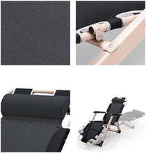 LMDH Sdraio Imbottito gravità Zero Lounge Chair Patio Pieghevole, Pausa Pranzo Esterna Portatile Singolo Siesta Bed Teslin 3D Cotone