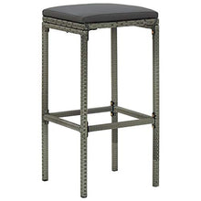 FAMIROSA Set da Bar da Giardino 5 pz con Cuscini in Polyrattan Grigio-4917