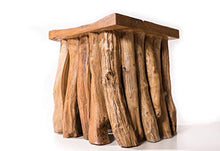 Windalf - Sgabello e comodino AMA H: 45 cm, pezzo unico, realizzato a mano in radice