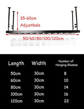 MQJ Scaffale per Vino, Bar, Ristorante, Appeso, Portabicchiere per Vino, Scaffale per Muro a Soppalco Metallo Strisciale da Soffitto Storage S Appeso Bottiglia Di Vino e Occhiali Portabicchieri, Bron