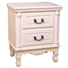 AINIYF Comodino 2 Livelli Lati Comodino Comodino Contenitore Comodino Camera da Letto Armadio Moda mobili Comodino Classico Stile di Lusso Bianco (Color : Ivory White)