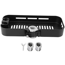 zhoul piatto doccia multifunzione, mensola portaoggetti per asta doccia nera opaca con accessorio da bagno supporto per soffione doccia