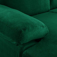 BHDesign Amanda - Divano angolare moderno a 5 posti, tessuto velluto, colore: Verde