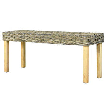 Lechnical Pratica Panca da Interni, Panca in Legno massello di Mango Rattan 110 x 35 x 45 cm (Larghezza x profondità x Altezza) -Colore Naturale