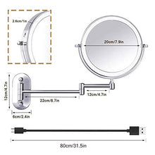 HGXC Specchio per Il Trucco a Parete con ingrandimento 5X Specchio da Bagno Pieghevole su Due Lati Retrattile a 360 Gradi
