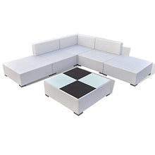 Anself Set mobili da Giardino,Set divani da Giardino in polirattan Bianco 15 pz