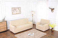 TIANSHU Copridivano 4 posti Elasticizzato Jacquard Antiscivolo 1-Pezzo Copridivano Quattro posti（4 Posti，Avorio） - Arredi Casa