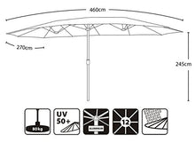 Sekey® Ombrello con Doppio Top in Ombrello Parasole da Esterno da Giardino Ø 460 cm x 270 cm Protezione Solare UV50+ Taupe