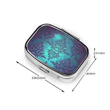 Scatola quadrata per pillole medicinali Fancy Teal to Purple Damascato Fashion Organizer per pillole da viaggio Dispenser per vitamine integratori