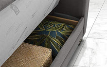 Divano 3 posti in tessuto lavabile grigio - 220 x 88 x 83h cm, vano contenitore, trasformabile in letto una piazza e mezza
