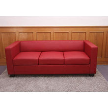 Serie Lille M65 divano sofa 3 posti 70x75x191cm ~ rosso pelle