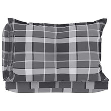 Buyounger Cuscini per Divano Pallet 3 pz Grigio Motivo a Quadri Tessuto