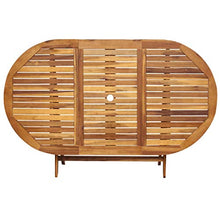 Oushome Set da Pranzo da Giardino 7 pz Pieghevole in Massello di Acacia