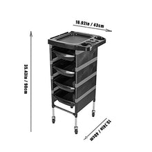 REGAL-HPQ Carrello per Parrucchiere Estetista Portaoggetti Porta con Ruote 5 Salone Barbieria Nero,Verde