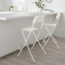 FRANKLIN sgabello bar con schienale, pieghevole 50x44x95 cm bianco/bianco