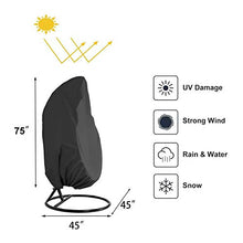 Suading, copertura impermeabile per sedia a dondolo da appendere per patio, resistente al vento, protezione per mobili da giardino, 75 H x 114,3 cm D