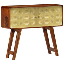 FAMIROSA Credenza in Massello di Sheesham con Stampa Dorata 90x30x77 cm