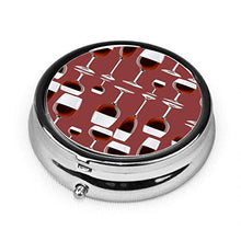Portapillole rotondo per vino, astuccio per portapillole argento per borsa, regalo unico per organizer decorativo in metallo, per pillole, soprattutto per le donne