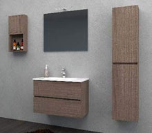 Mobile Bagno Completo Lavabo Specchio Led Harmony 60CM CERAMICHEMIRANDA-Noce Tranchè