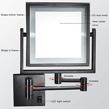 Specchio per Trucco A LED con Specchio Illuminato Specchio Telescopico Pieghevole A Un Lato Specchio Ingranditore da Parete per Bagno